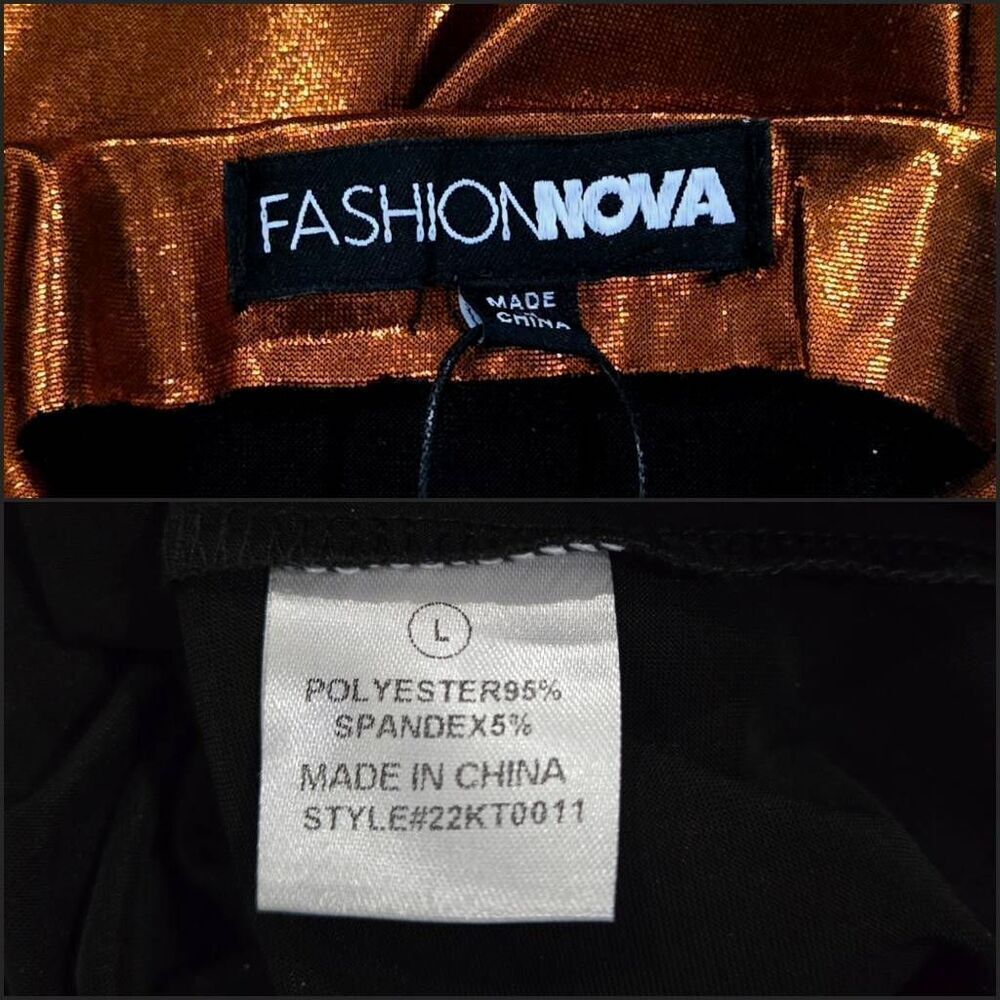 Fashion Nova Metallic Bodysuit(O011)-Size L for Women - Picture 3 of 6